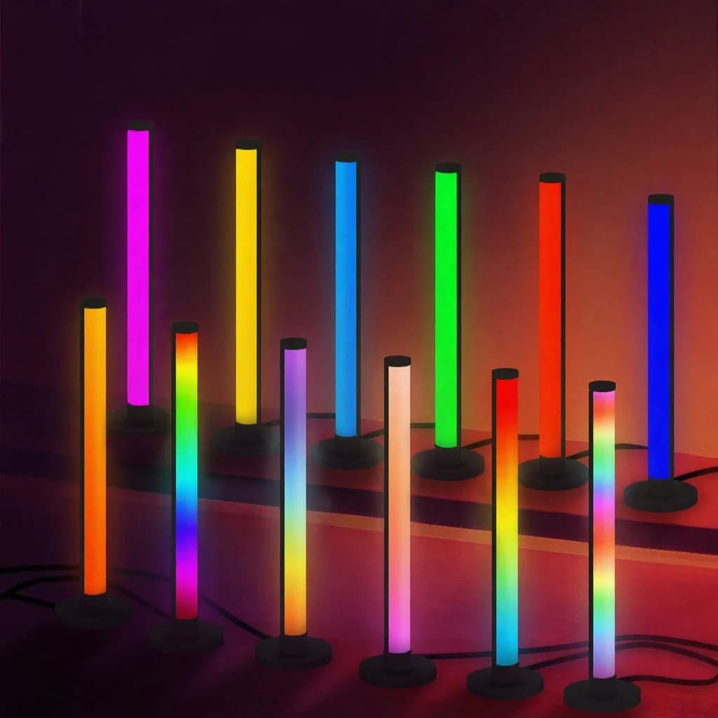 RGB LED galda lampa ar skaņas reakciju un aplikācijas vadību