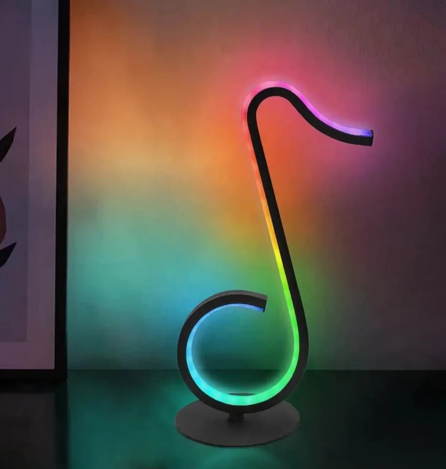 RGB atmosfēras lampa mūzikas nots formā ar tālvadību, USB