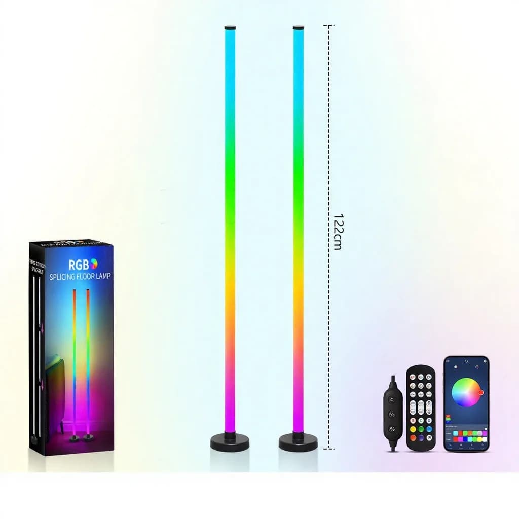 RGB grīdas lampa ar mūzikas sinhronizāciju, 360° spīdumu, lietotnes vadību gaming vajadzībām