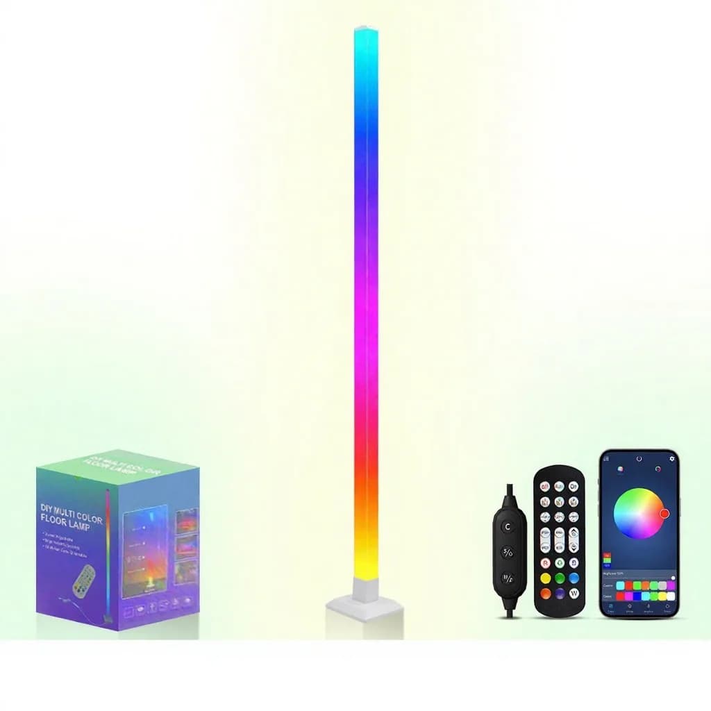 Viedā RGB grīdas lampa ar mūzikas sinhronizāciju un lietotnes vadību