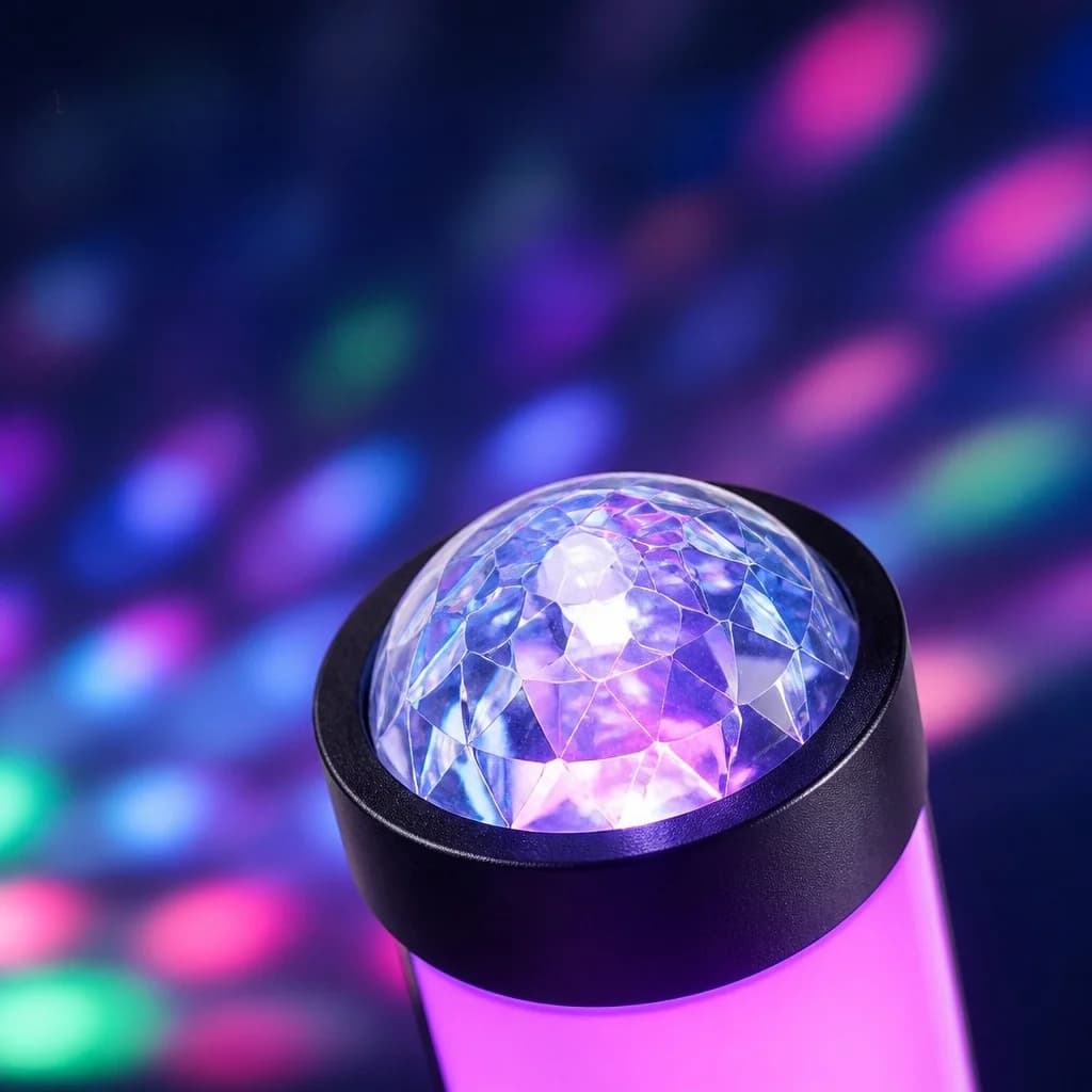 RGB projekcijas atmosfēras lampa ar mūzikas sinhronizāciju un tālvadības pulti