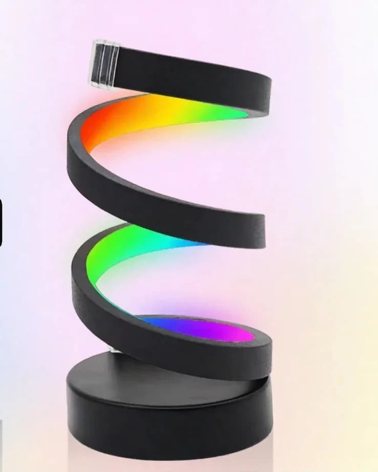 Spirālveida RGB atmosfēras lampa ar skaņas reakciju un lietotnes vadību