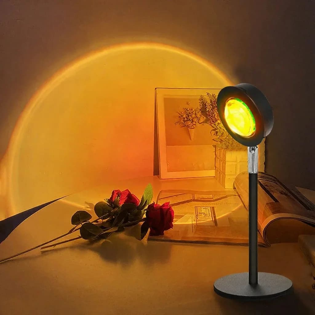 USB saulrieta projekcijas lampa RGB atmosfēras gaisma galda dekoram