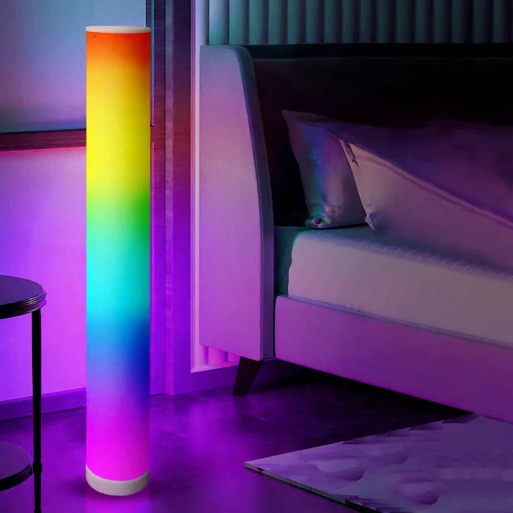RGB cilindrs grīdas lampa ar mūzikas sinhronizāciju un tālvadības pulti