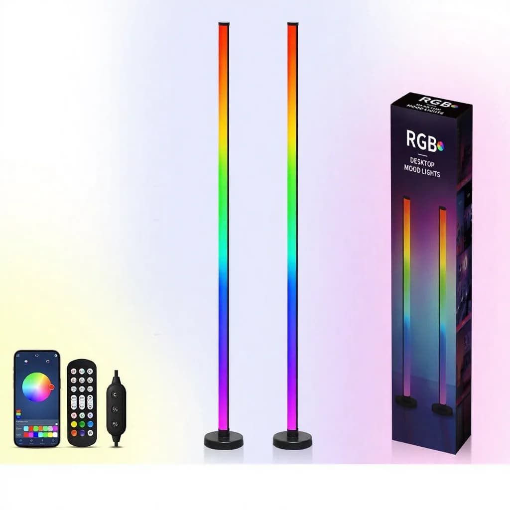 RGB grīdas lampa ar mūzikas sinhronizāciju, vadību lietotnē un ar tālvadības pulti