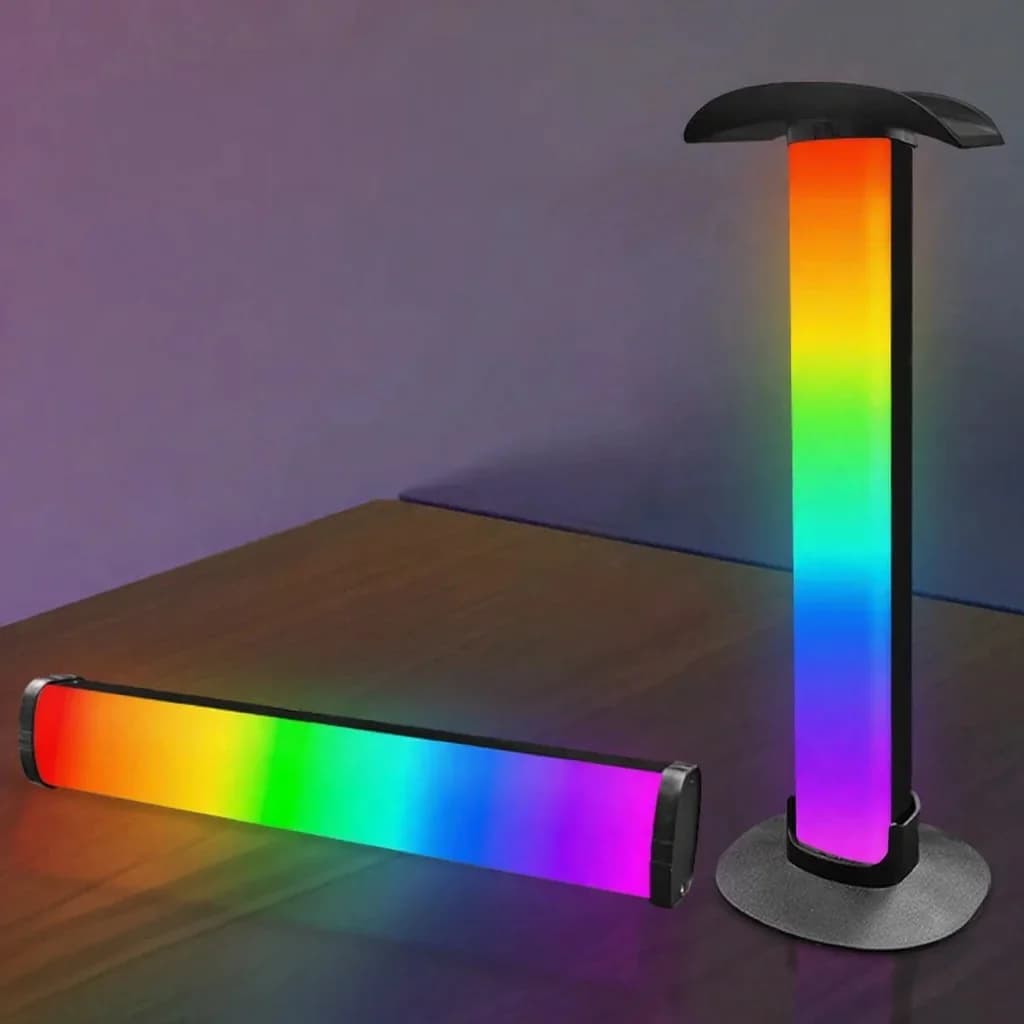 RGB spēļu atmosfēras lampa ar austiņu statīvu un skaņas sinhronizāciju