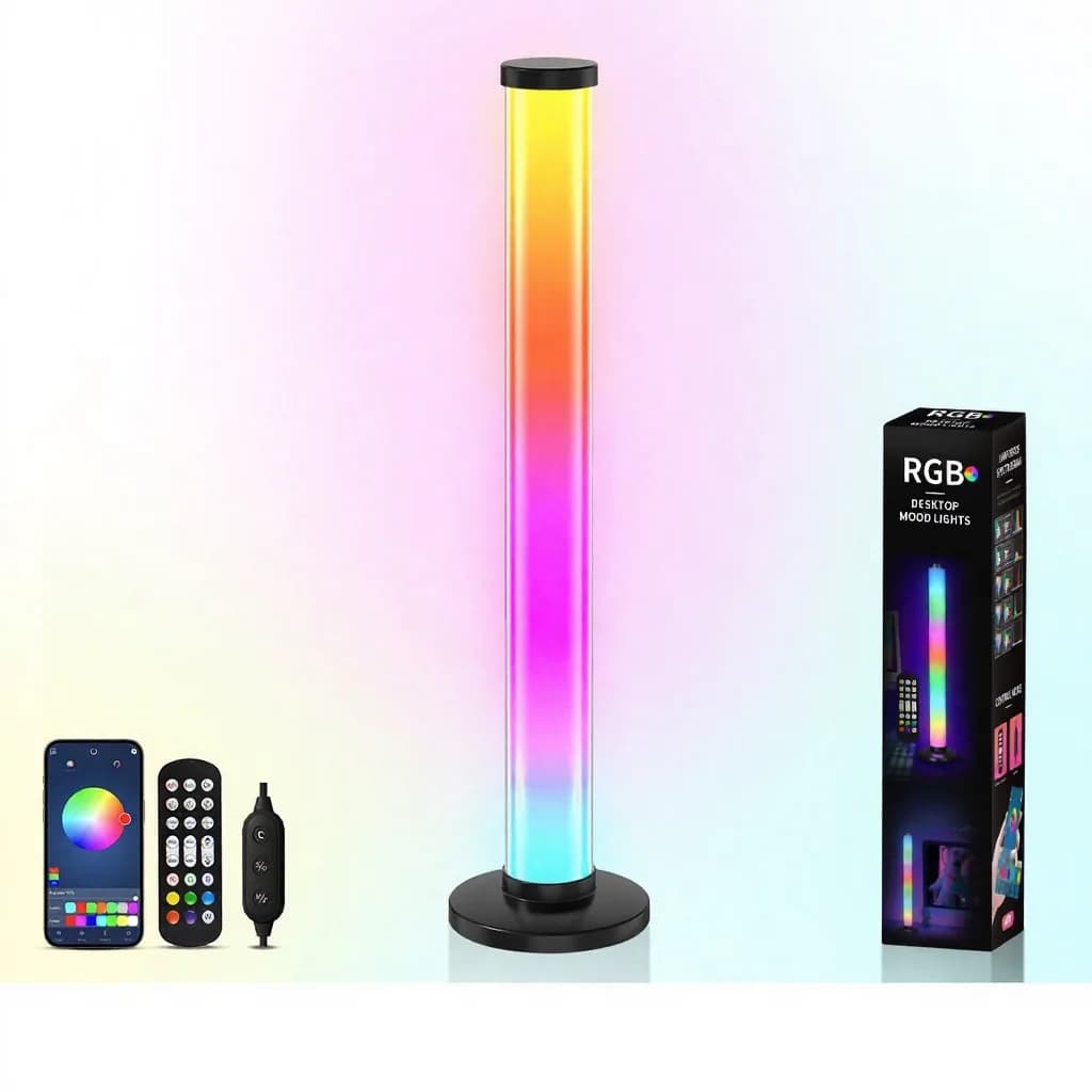360 grādu RGB skaņai reaģējoša apkārtējās gaismas lampa USB darbgalda lampai
