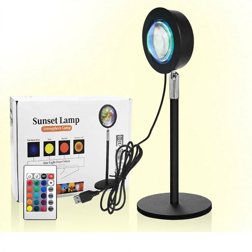 USB saulrieta projekcijas lampa RGB atmosfēras gaisma galda dekoram