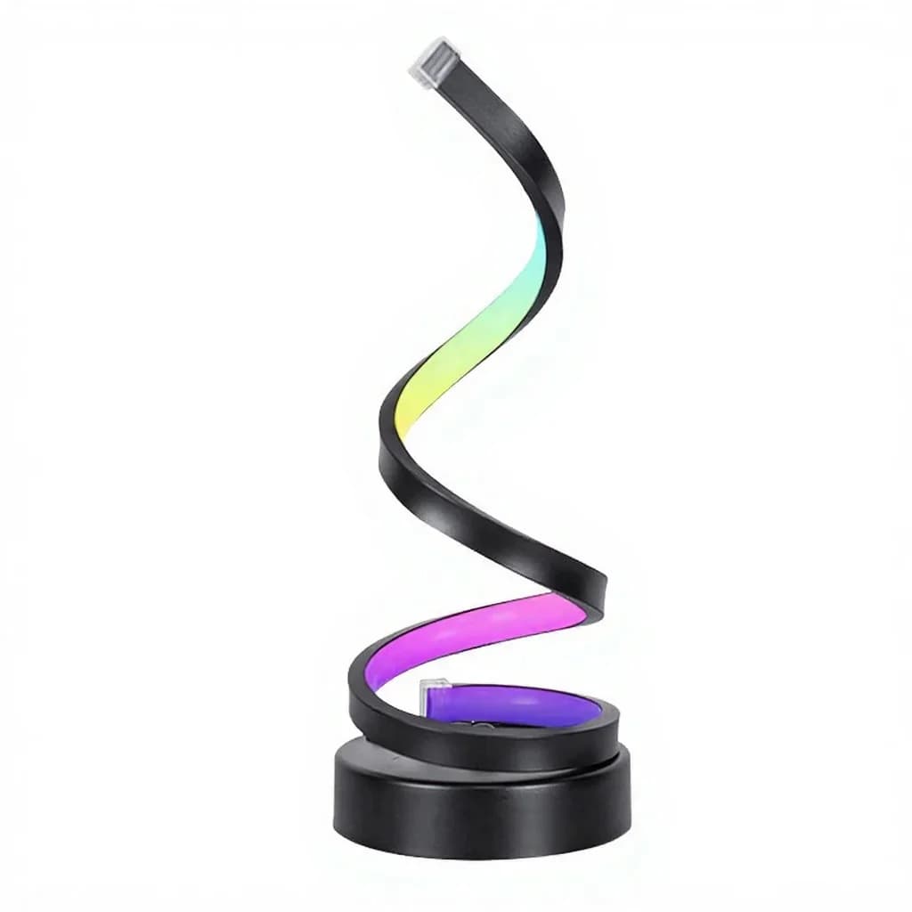 Spirālveida RGB atmosfēras lampa ar skaņas reakciju un lietotnes vadību