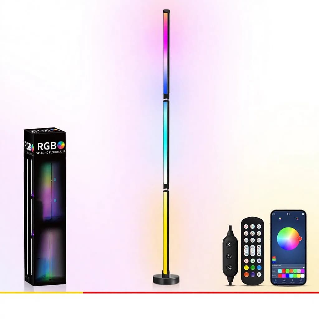 RGB krāsu mainīga stāvlampa ar mūzikas sinhronizāciju un lietotnes vadību