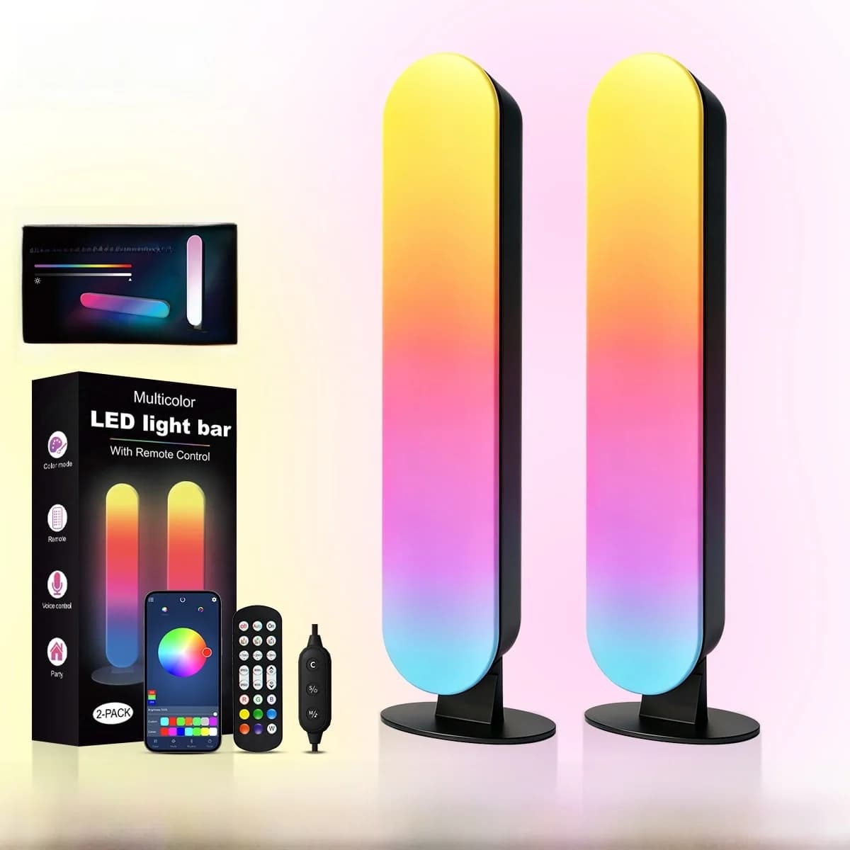 RGB LED apkārtējās gaismas lampa ar Bluetooth mūzikas sinhronizāciju un lietotnes vadību