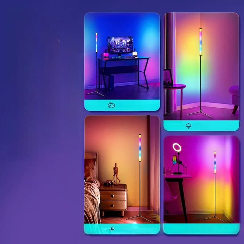 RGB krāsu maiņas grīdas lampa ar mūzikas sinhronizāciju un lietotnes vadību