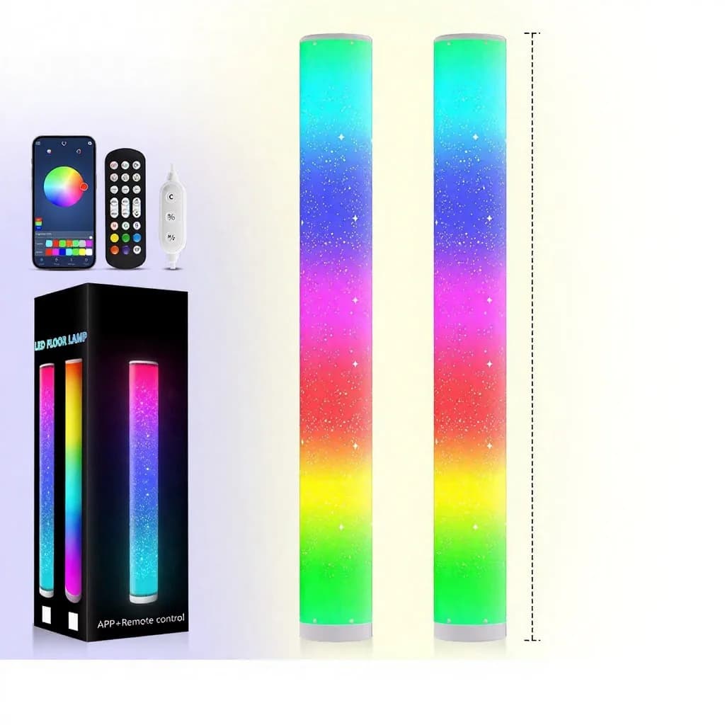 RGB LED grīdas lampa ar zvaigžņu efektu un tālvadības pulti