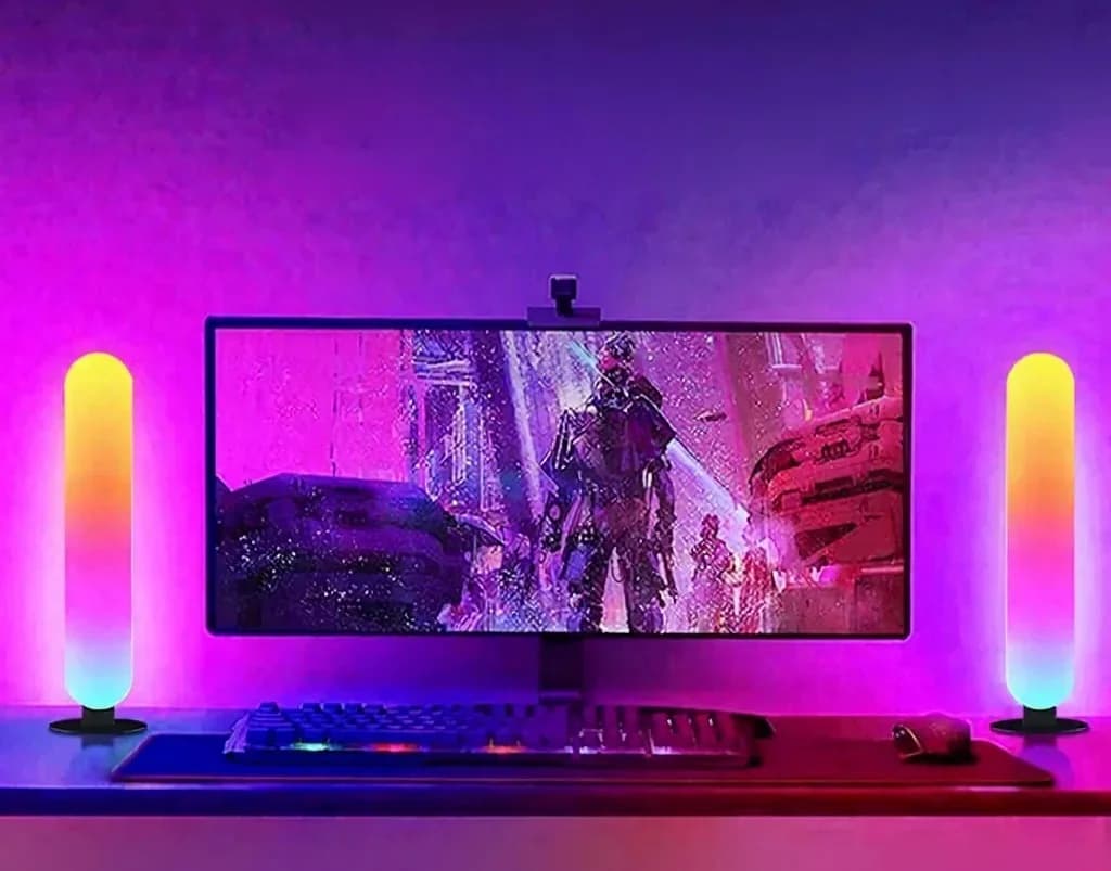 RGB LED apkārtējās gaismas lampa ar Bluetooth mūzikas sinhronizāciju un lietotnes vadību