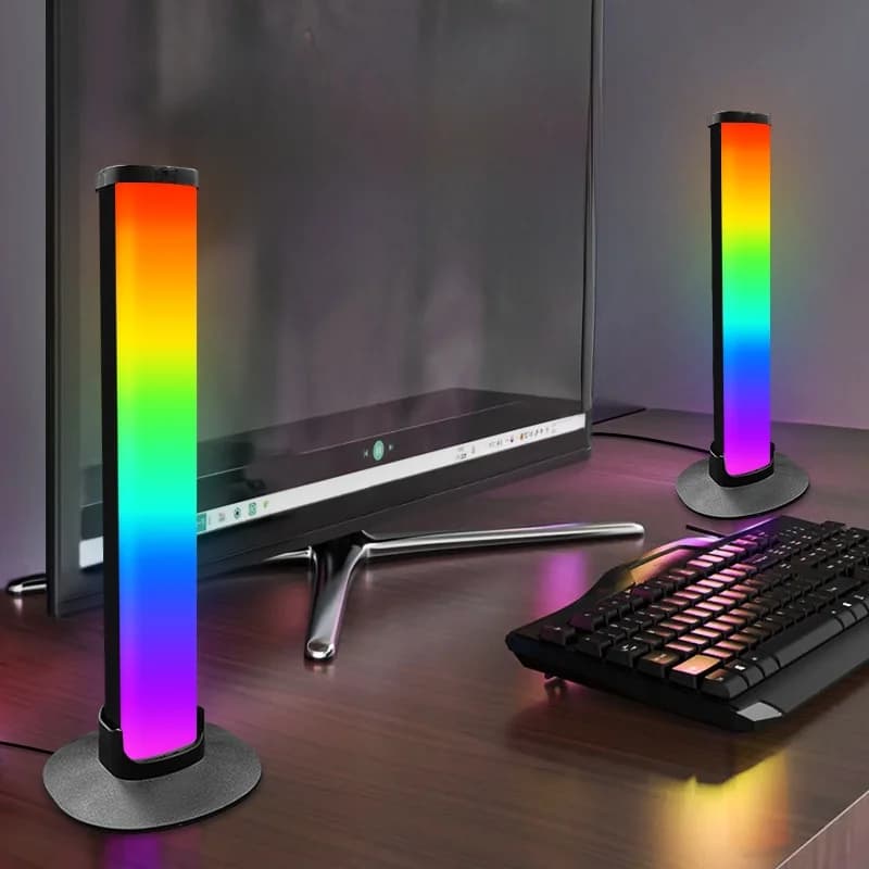 RGB spēļu atmosfēras lampa ar austiņu statīvu un skaņas sinhronizāciju
