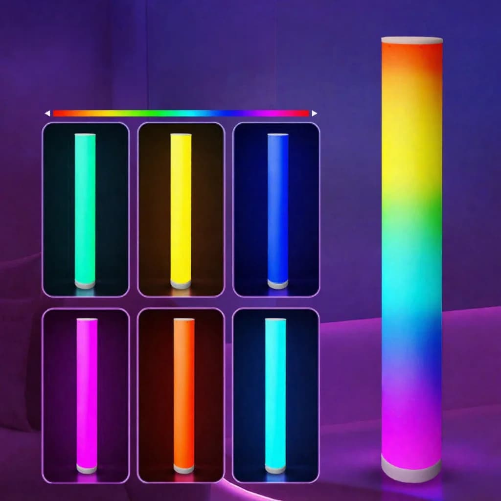 RGB cilindrs grīdas lampa ar mūzikas sinhronizāciju un tālvadības pulti