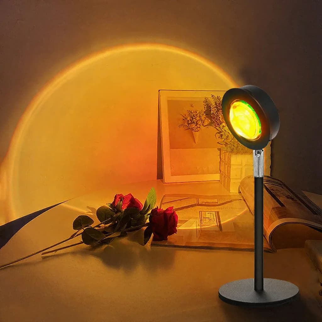 USB saulrieta projekcijas lampa RGB atmosfēras gaisma galda dekoram