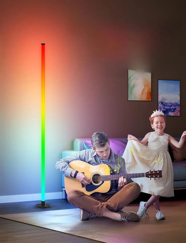 RGB LED grīdas lampa ar lietotnes vadību viesistabai