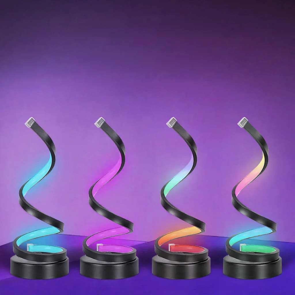 Spirālveida RGB atmosfēras lampa ar skaņas reakciju un lietotnes vadību