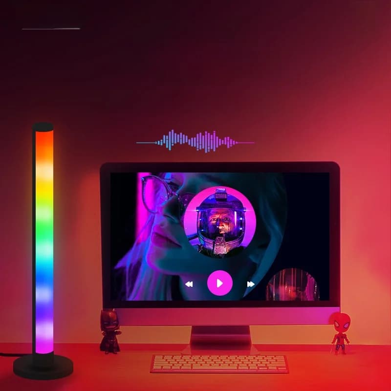 RGB LED galda lampa ar skaņas reakciju un aplikācijas vadību