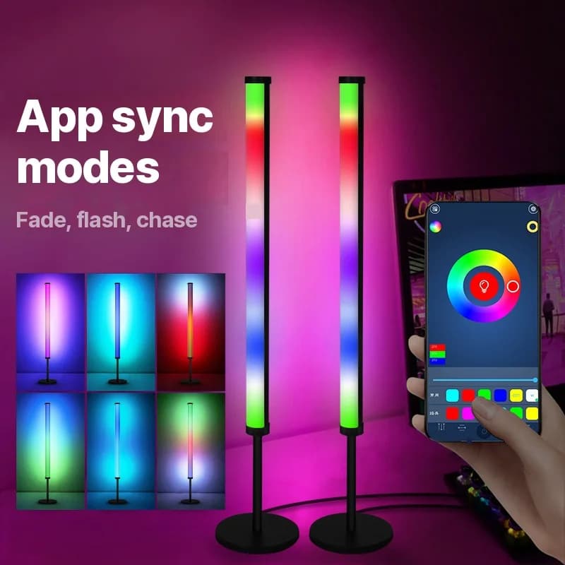 RGB LED galda atmosfēras lampa ar mūzikas sinhronizāciju un aplikācijas vadību