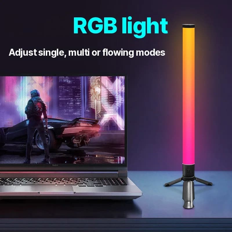 LED tripodveida atmosfēras lampa ar mūzikas sinhronizāciju un RGB efektiem