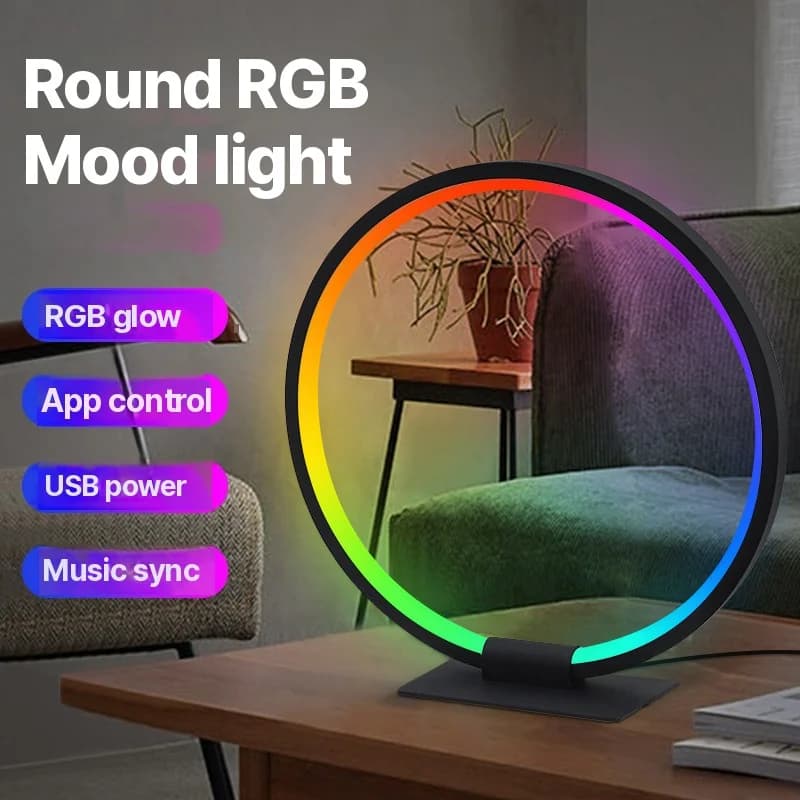 RGB LED atmosfēras nakts lampa ar mūzikas sinhronizāciju