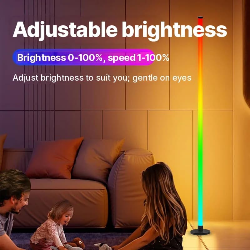 RGB LED grīdas lampa ar lietotnes vadību viesistabai