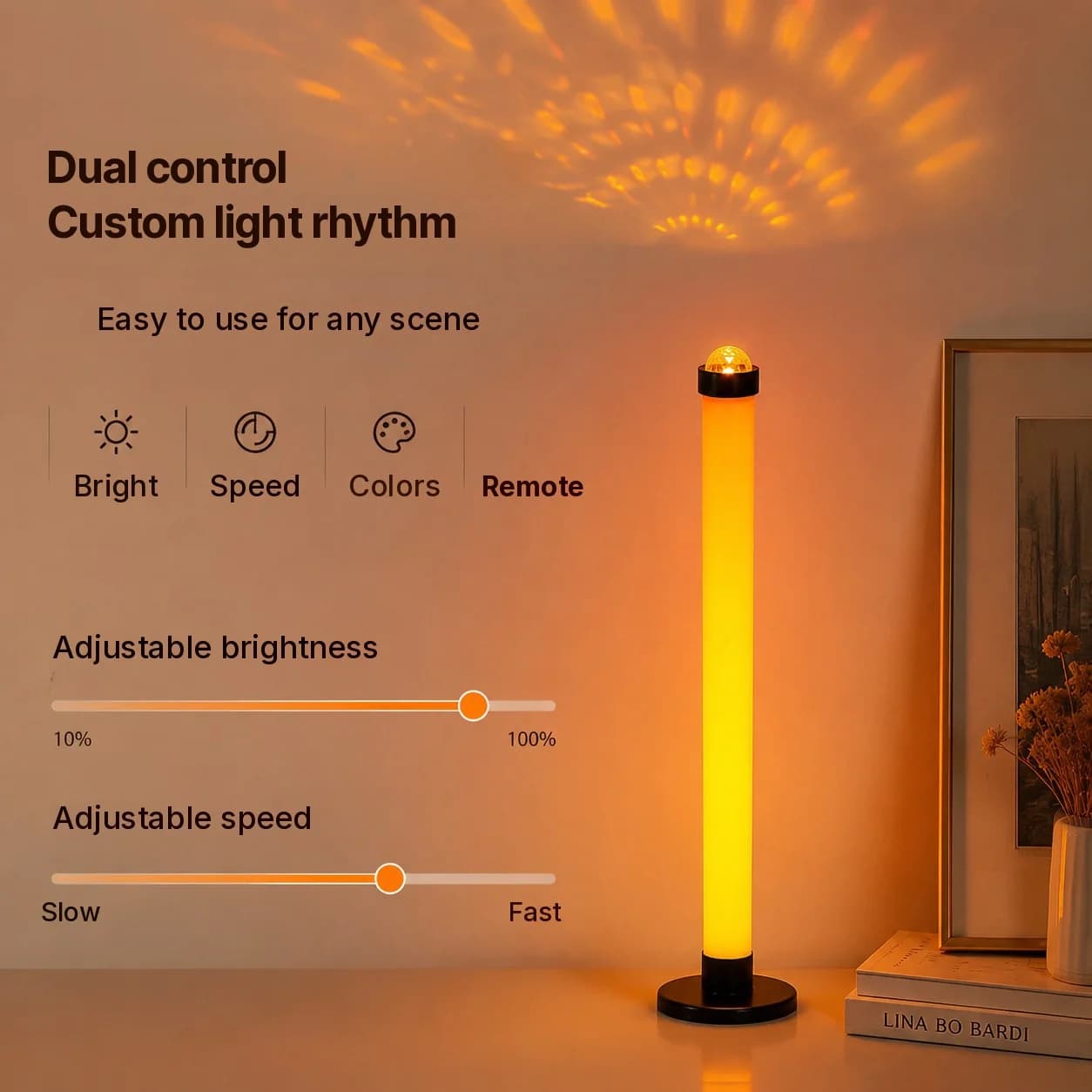 RGB projekcijas atmosfēras lampa ar mūzikas sinhronizāciju un tālvadības pulti