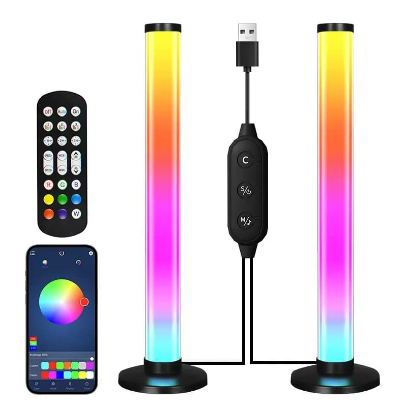 RGB LED galda lampa ar skaņas reakciju un aplikācijas vadību