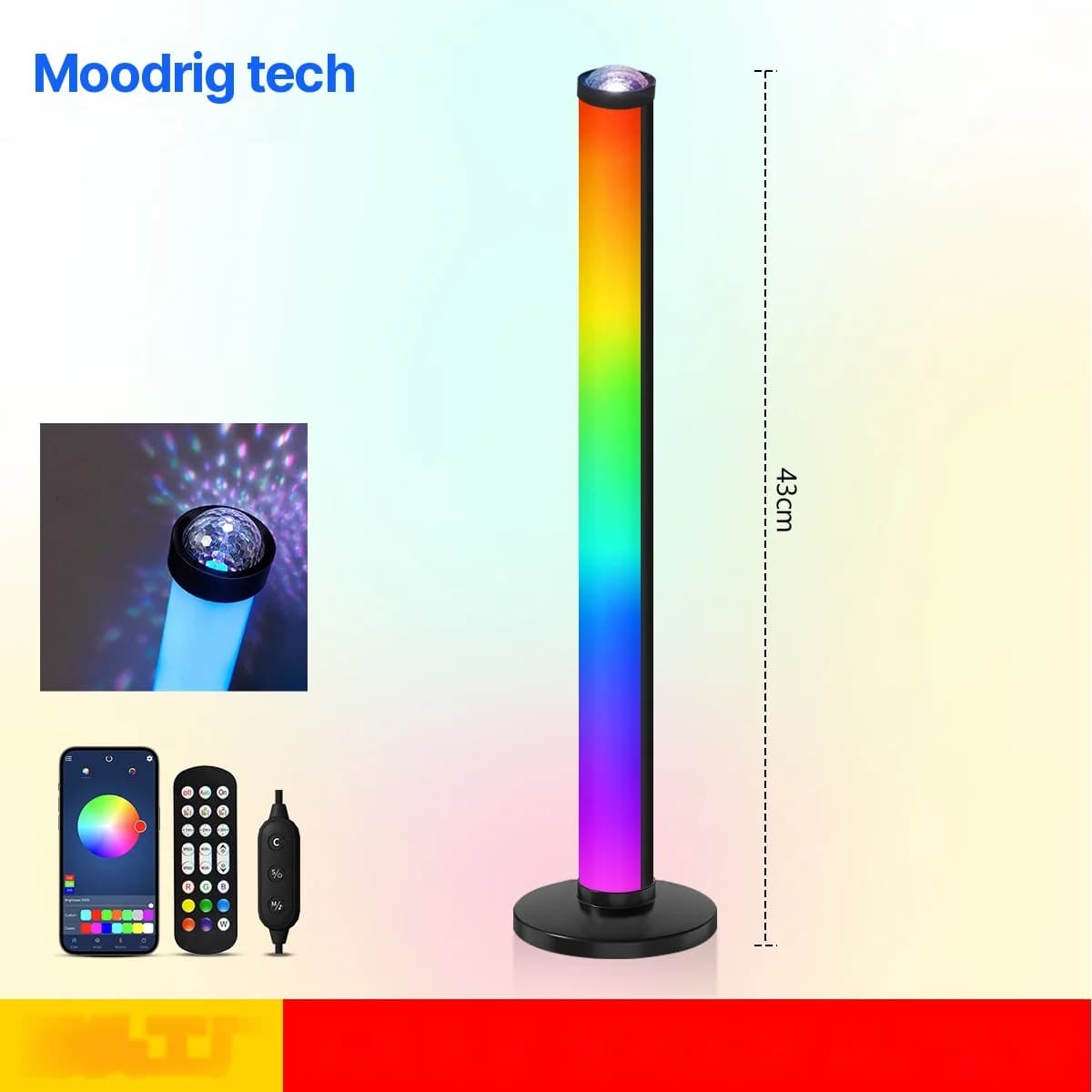 RGB projekcijas atmosfēras lampa ar mūzikas sinhronizāciju un tālvadības pulti