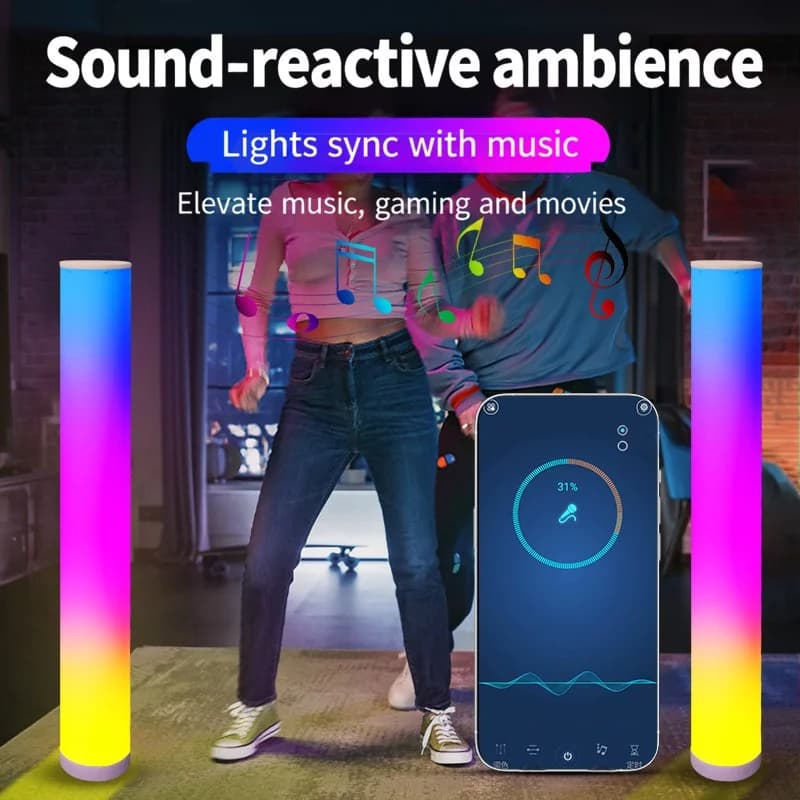 RGB grīdas lampa ar tālvadības pulti un lietotnes vadību spēļu telpai