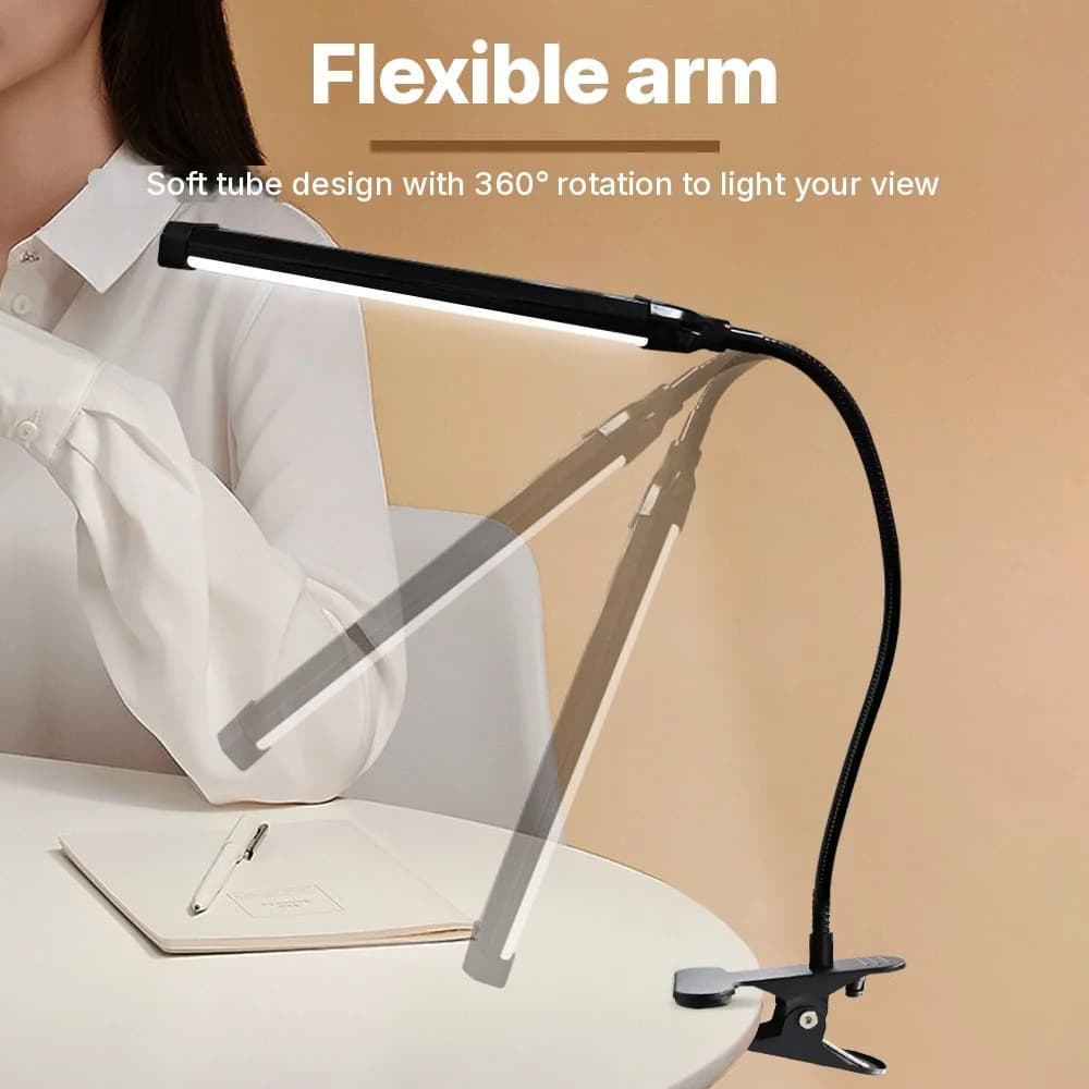 USB LED piespraužama galda lampa lasīšanai un mācībām