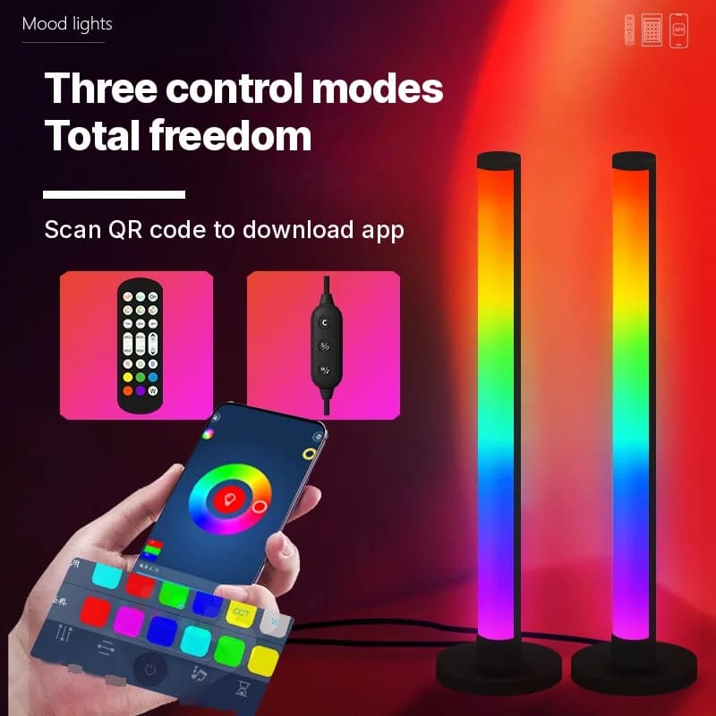 RGB LED galda lampa ar skaņas reakciju un aplikācijas vadību