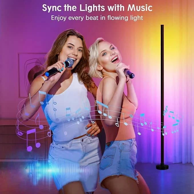 RGB krāsu mainīga stāvlampa ar mūzikas sinhronizāciju un lietotnes vadību