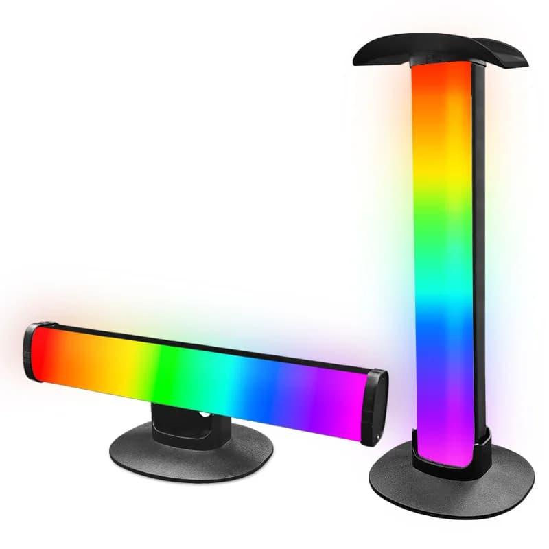 RGB spēļu atmosfēras lampa ar austiņu statīvu un skaņas sinhronizāciju
